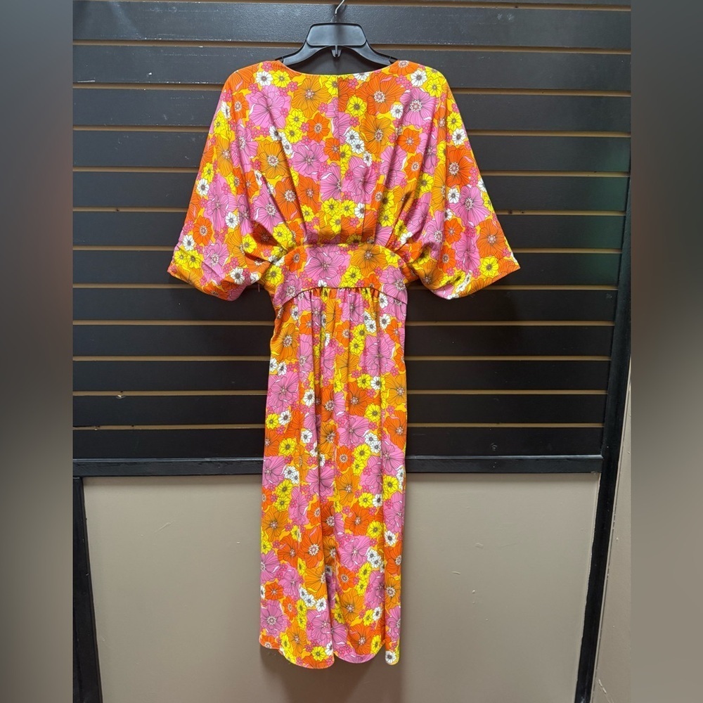Alexa Admor Floral Maxi Dress Size 8 Retro Boho Puff Sleeve - Picture 6 of 6